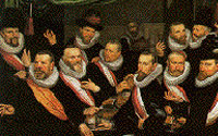フランス・デ・フレッベル〈ハールレムのシント・ヨーリス市民隊の宴会〉1619年