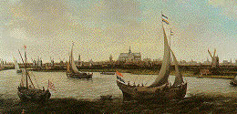 ヘンドリック・フローム〈スパールネ川北方から見たハールレムの眺め〉1625年頃